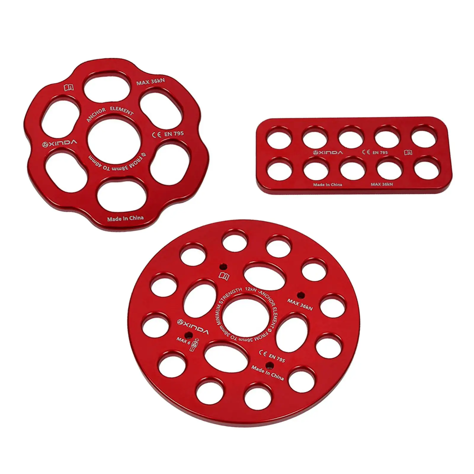 

36kN Rigging Anchor Plate Connector Gear Rock Rappelling Aluminum Alloy