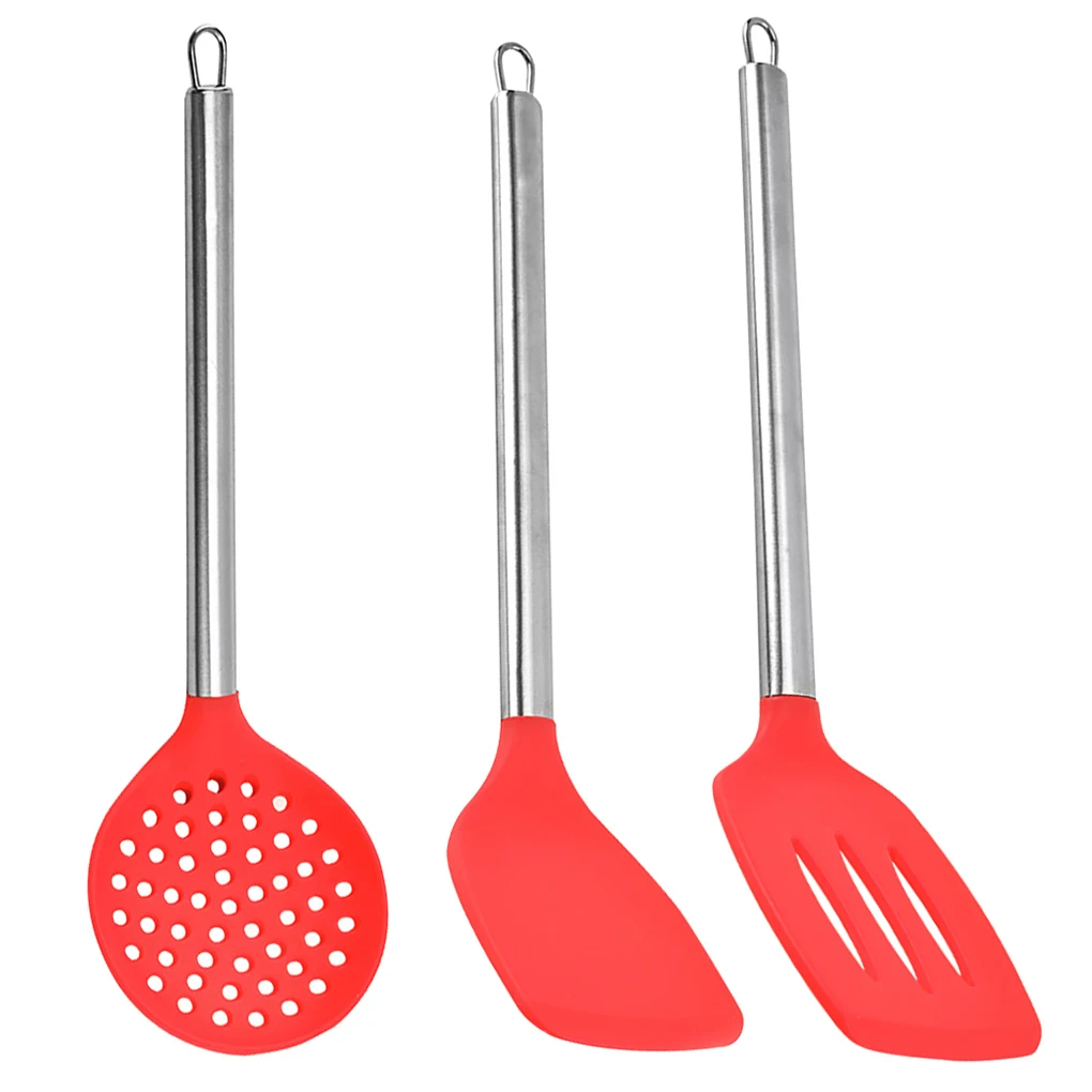 

Slotted Turner Silicone Flexible Bakeware Household Kitchen Cooking Utensil, Slotted Turner