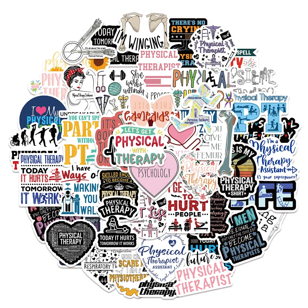 

10/30/50PCS Health Physiotherapy Graffiti Sticker for Luggage Laptop IPad Skateboard Fridge Cup Waterproof Sticker Wholesale
