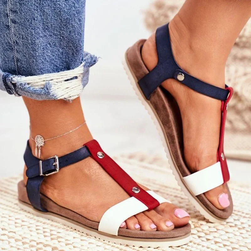 

Women Sandals British Style Summer Sandals Flat Shoes For Women 2022 New Luxury Sandalias Mujer Casual Shoes Summer Footwear