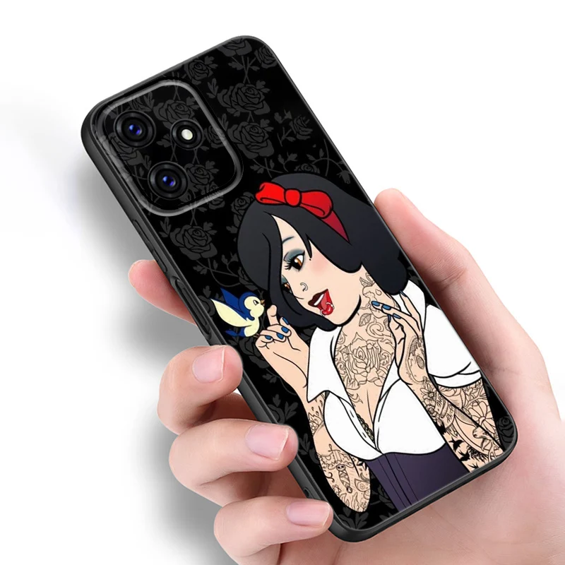 Черный чехол для телефона с тату-принцессой Xiaomi Redmi 11 Prime 11A 12C 13C A1 A2 Plus A3X 12 13 4G 10 13R 5G