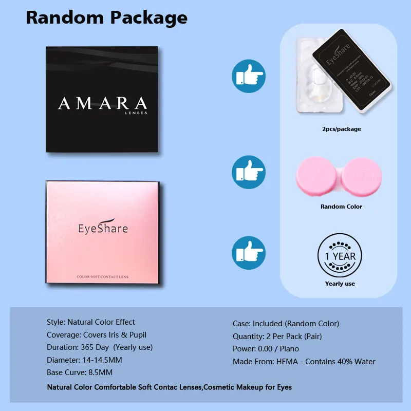 amara contact lenses 2pcs color lens eyes yearly colored contacts beauty eye contacts cosmetic lens color contact lenses free global shipping