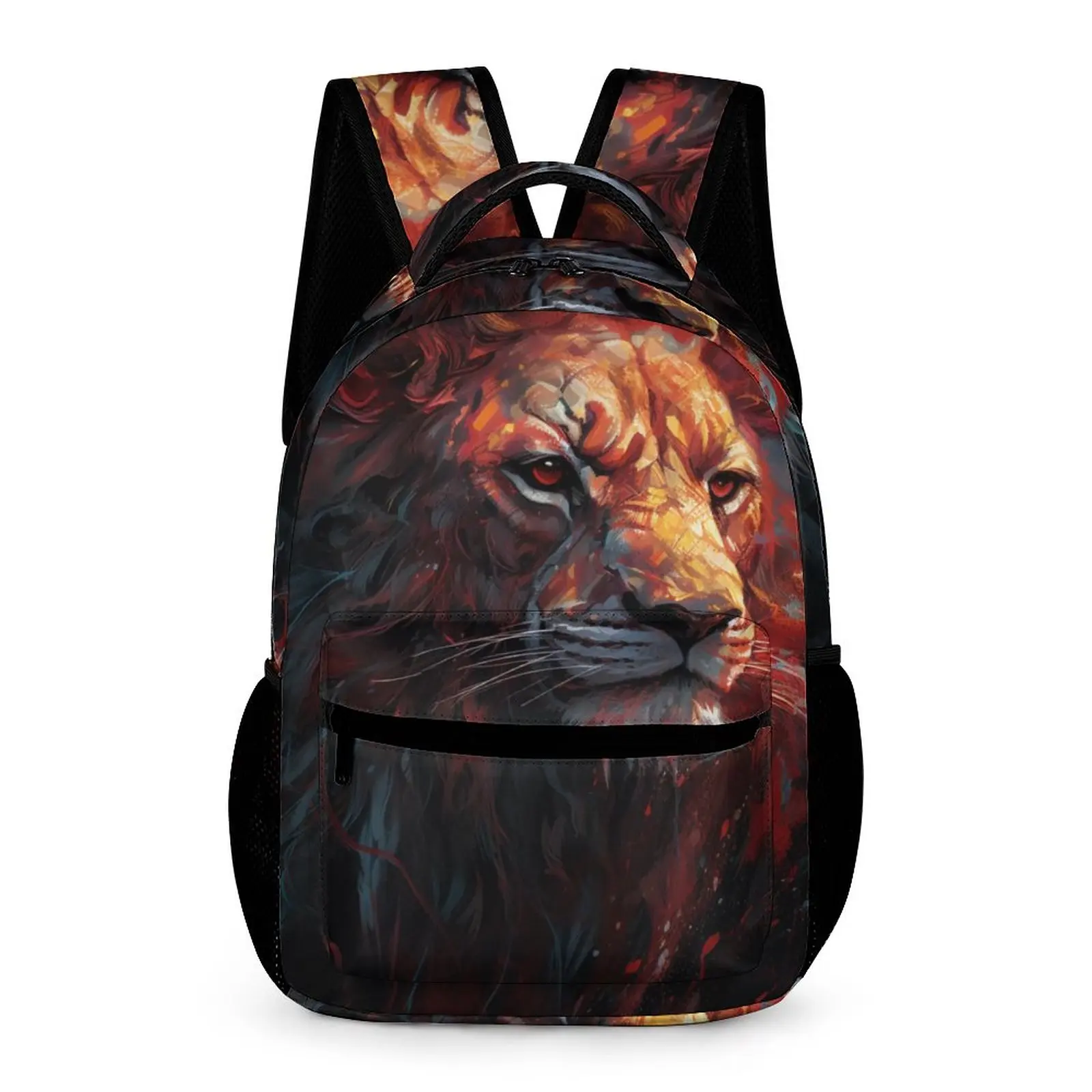 

Lion Backpack Realism Fantastic Grotesque Style Backpacks Student Workout Durable School Bags Custom Rucksack