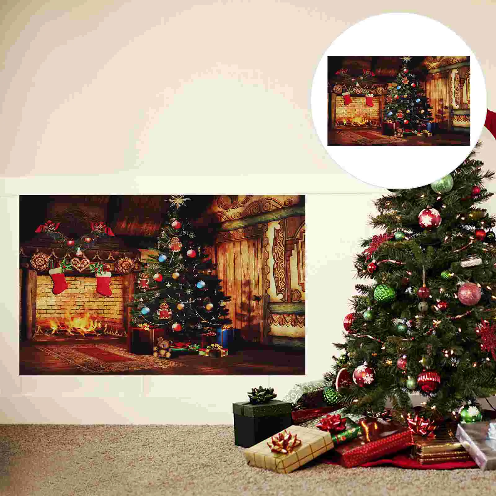 

Christmas Photo Backdrop Background Prop Photography Studio Cloth Party Banner Photoshoot Pictureportrait Digital Holiday