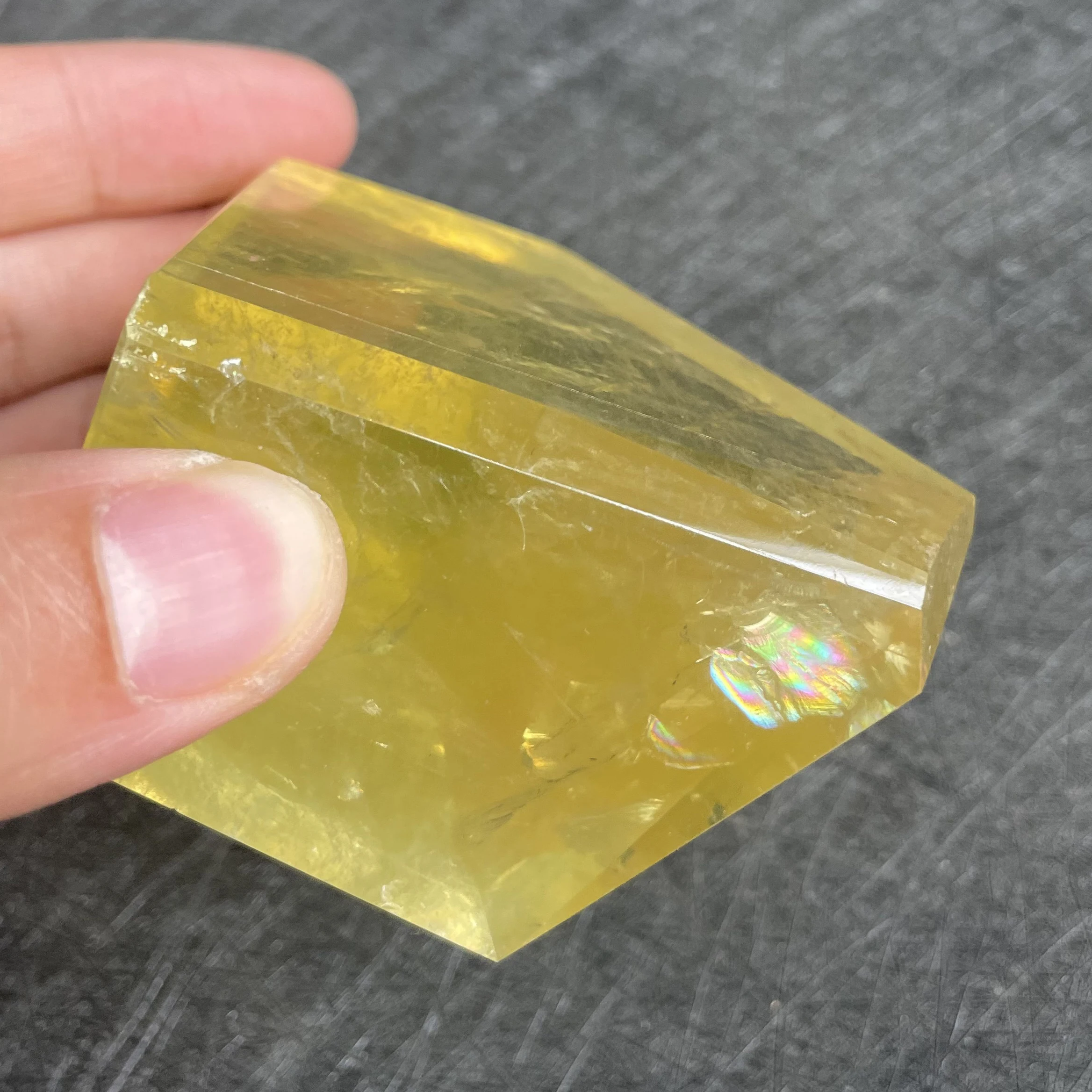 259 г натуральный камень Радужный цитрин кварцевая палочка ТОЧКА полированный
