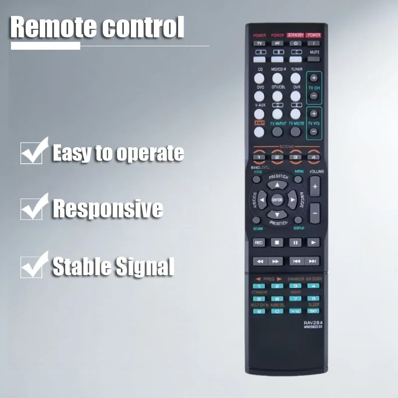 Фото Новый пульт дистанционного управления RAV284 WNO5820EX для AV-ресиверов Yamaha HTR-6230, HTR-6130, RX-V365. №2