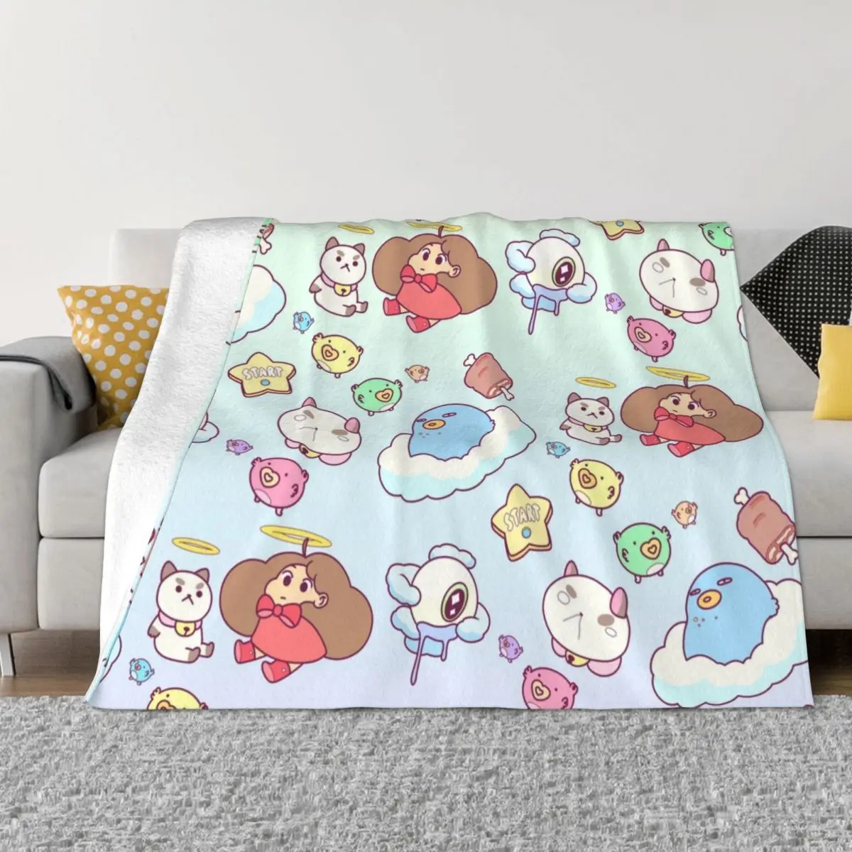 

Cloud World Bee And Puppycat Coral Fleece Plush Throw Blanket Blankets for Bedding Office Super Warm Plush Thin Quilt