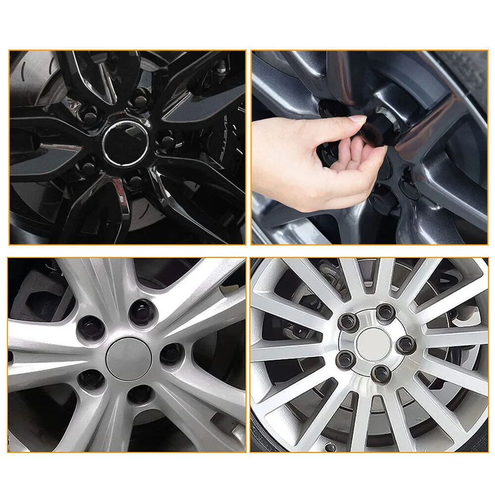 24 шт. автомобильные M12x1 5 черные колесные гайки с закрытым концом выпуклая гайка в