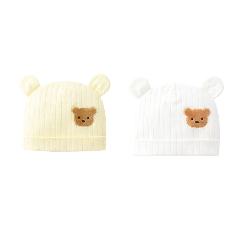 

Cartoon Bear Baby Hat Newborn Beanie Cap Photo Props for Boys and Girls D7WF
