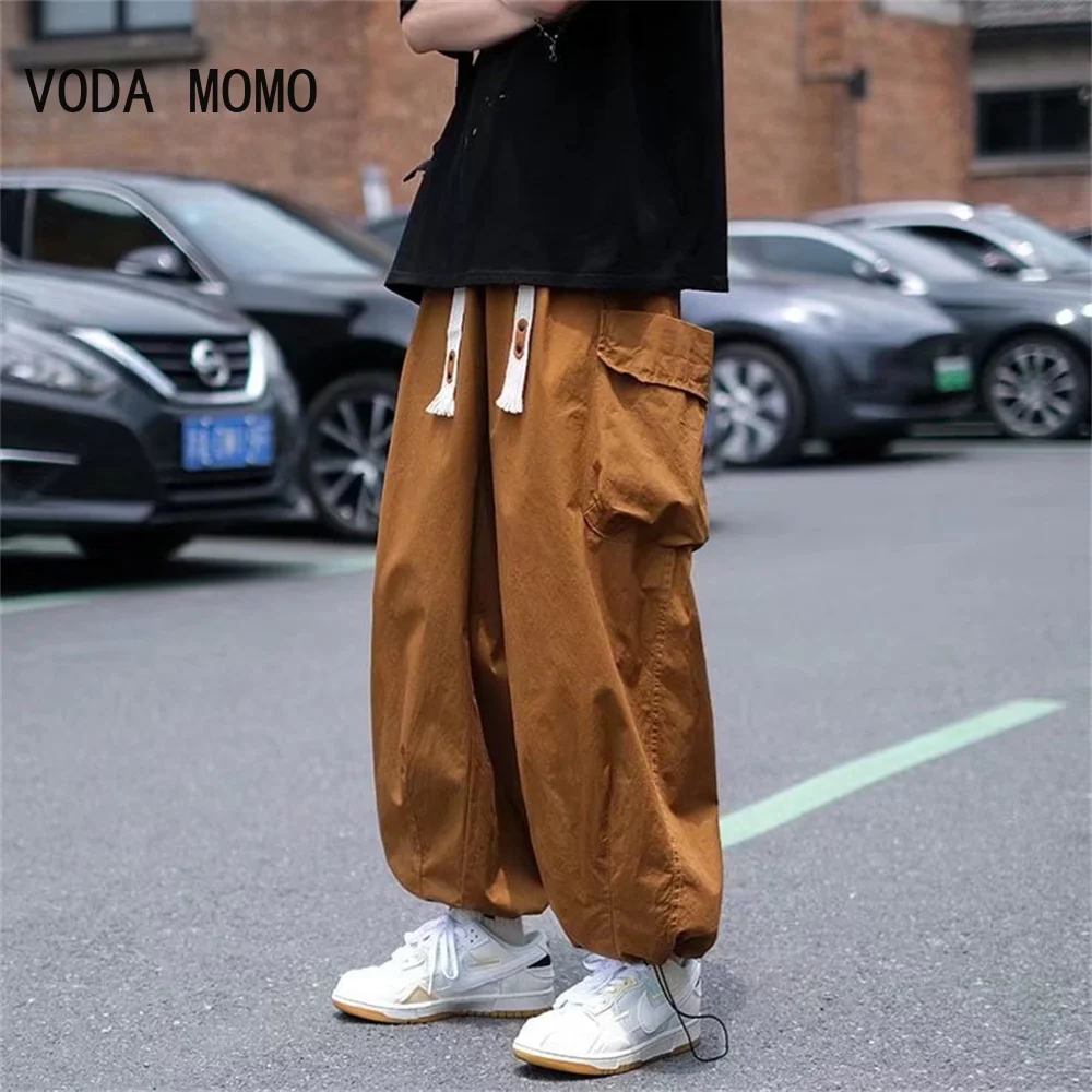 Mens Cargo Pants Vintage Baggy Women Fashion Pockets Wide Leg High Waist Straight Trousers Overalls pants for men