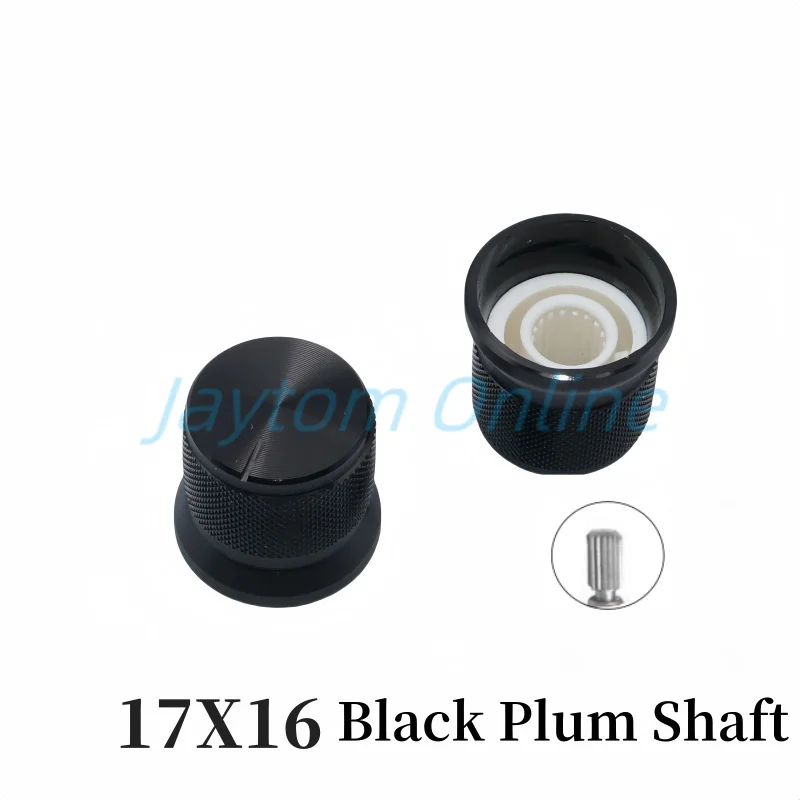 5 шт., серебристо-черные ручки из алюминиевого сплава, 20/17 мм х 16 мм, ручка потенциометра, энкодера, крышка переключателя, сливовый вал
