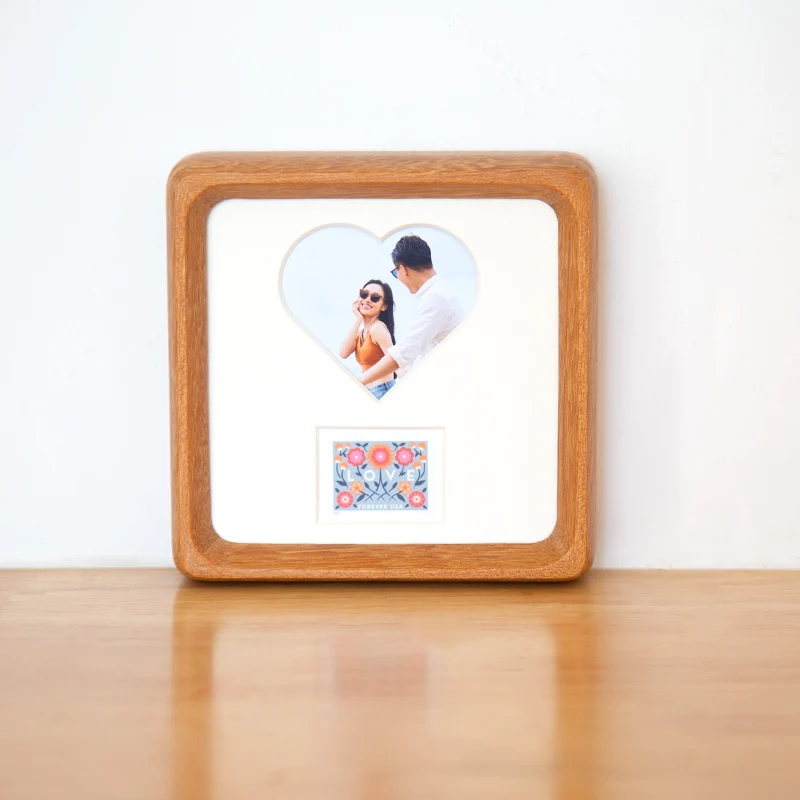 

Mini Wood Photo Frame Picture Floating Square Frame Korean Small Personalized Gift Stand Porta Retrato Home Decoration GPF30XP