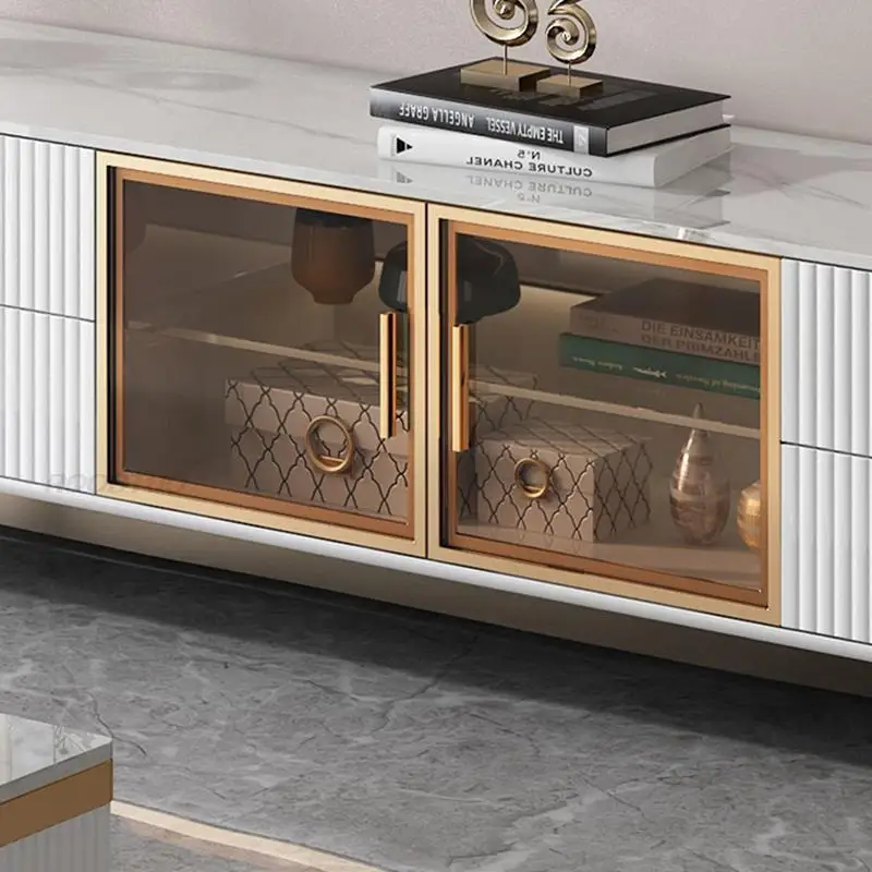 Roodtuo итальянский дизайн волнистый вертикальный шкаф для телевизора с белой