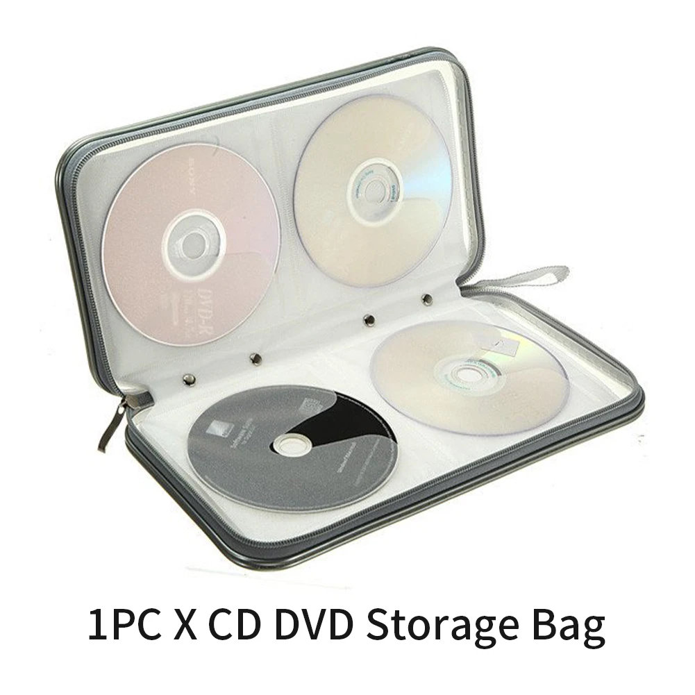 

80 CD чехол на молнии, портативный контейнер для хранения с защитой от царапин, защитный жесткий чехол, дорожный вместительный держатель для ...