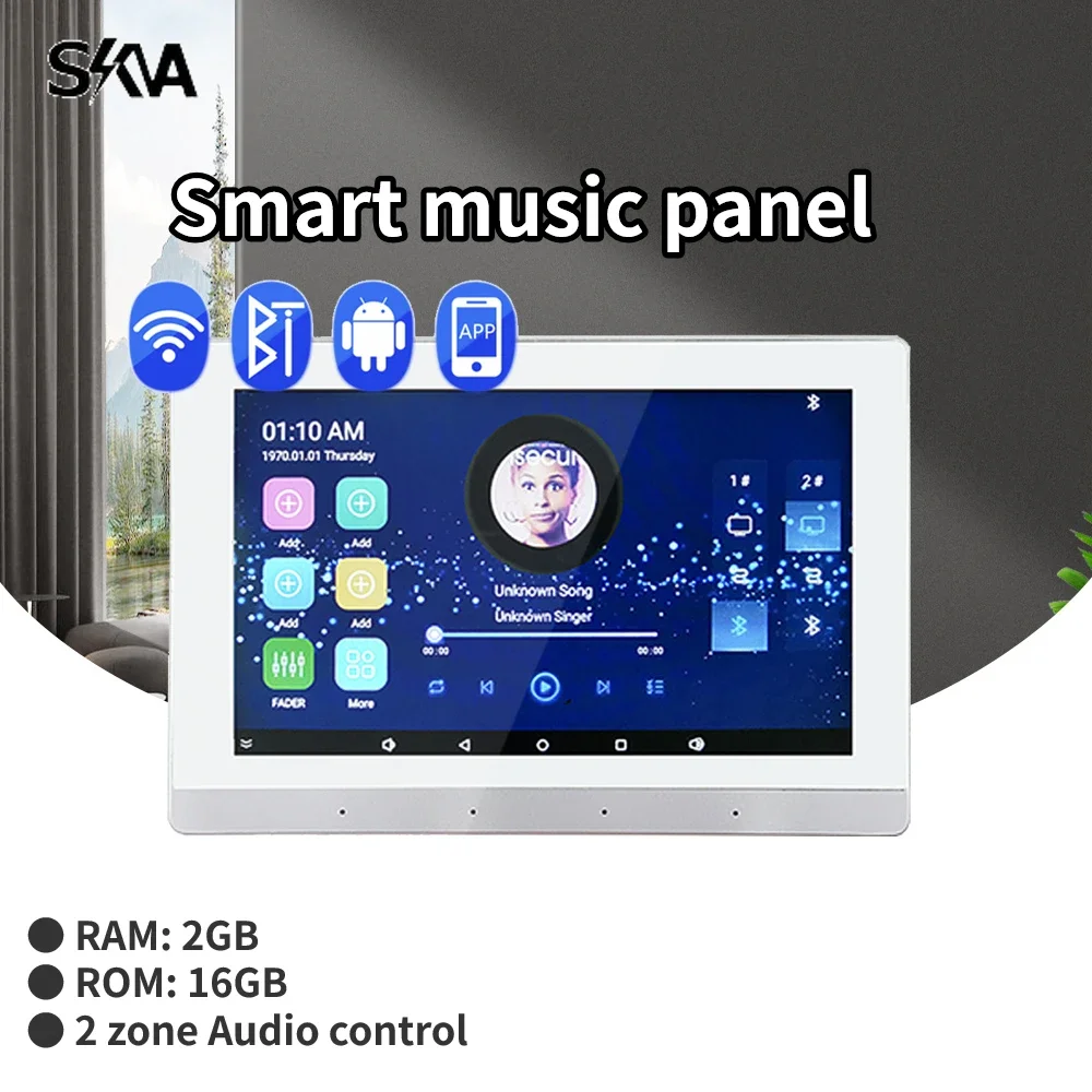 

Умный настенный светильник с Bluetooth, музыкальный усилитель с двумя звуковыми зонами, подходит для бытовой домашней бытовой электроники