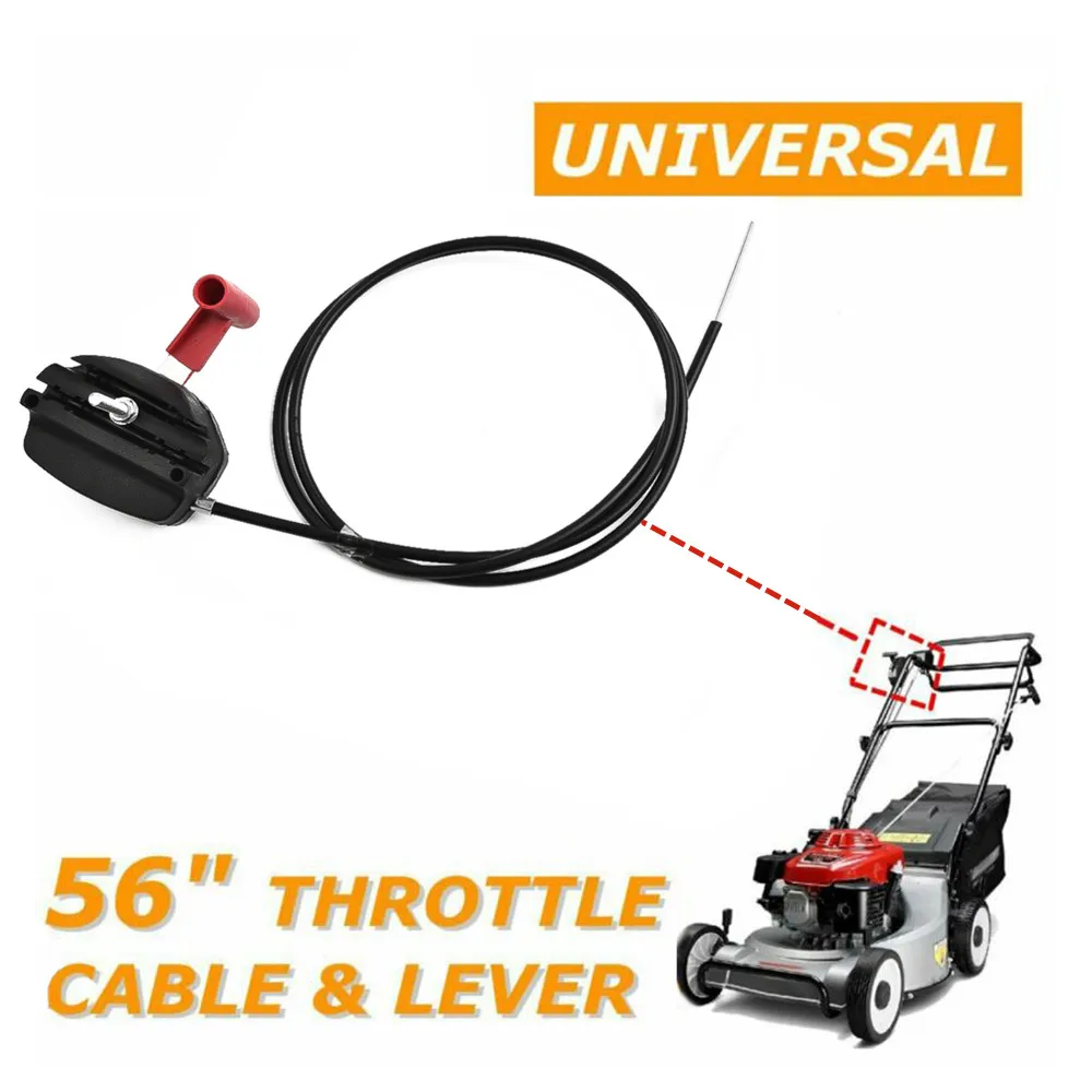 

142cm 56 inch Alloy Choke Lever Lawn Mower Throttle Cable Switch Lever Control Handle Kit for Lawnmower Garden Tools