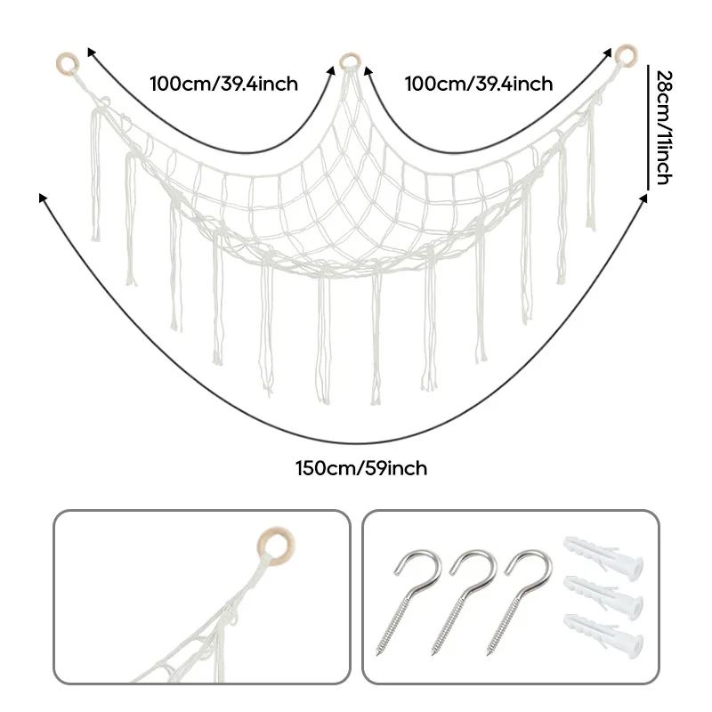 

1 шт., игрушечные гамаки, настенный уголок, подвесная сетка для хранения, органайзер, тканый детский сетчатый гамак с мягкой поверхностью, детский веревочный гамак с животными, сумка из хлопка