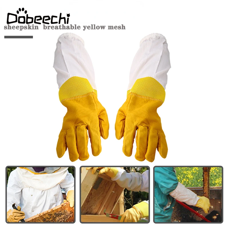 

Перчатки для пчеловодства, защитный рукав, дышащие длинные перчатки из овчины, защита от ударов пчеловодства, профессиональные инструменты...