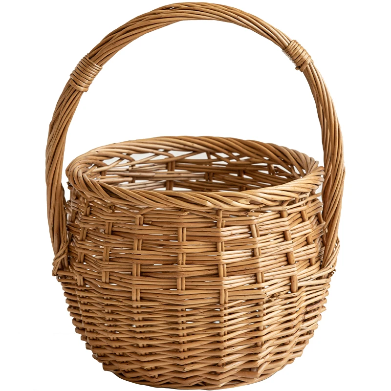 

Handmade Wicker Storage Vegetable Picnic Egg Flower Fruit Basket