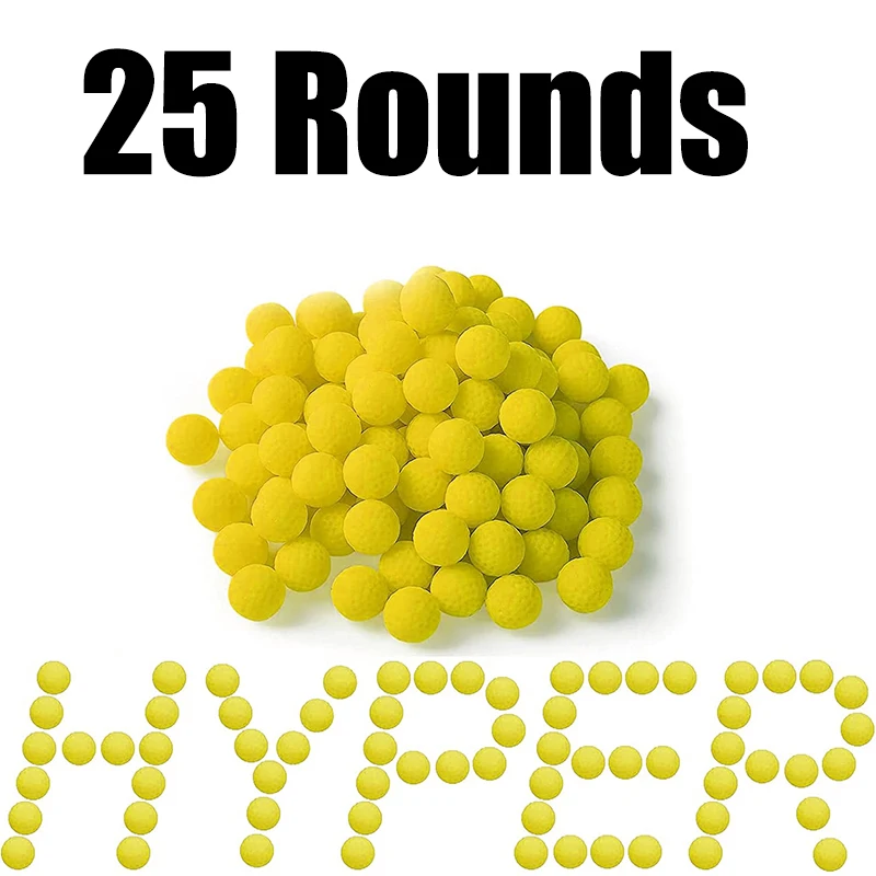 

Запасные шарики для боеприпасов, 25 патронов, совместимы с серии Nerf Hyper Blaster, в наличии, для игр Hyper Games, Новое поступление (желтый)