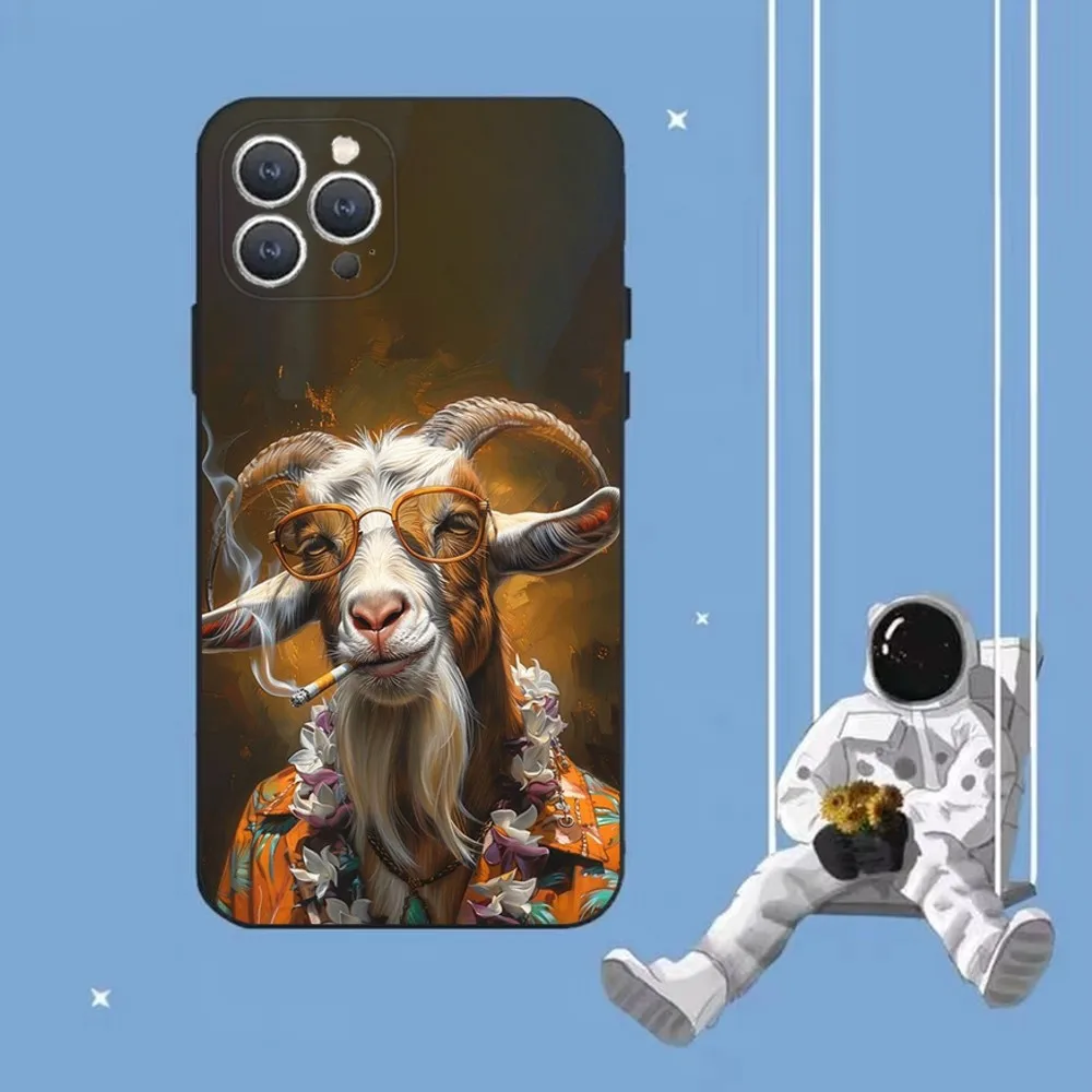 Чехол для телефона с милой козой из мультфильма iPhone 16 15 14 13 12 Pro Max 11 7 8 Plus XR XS