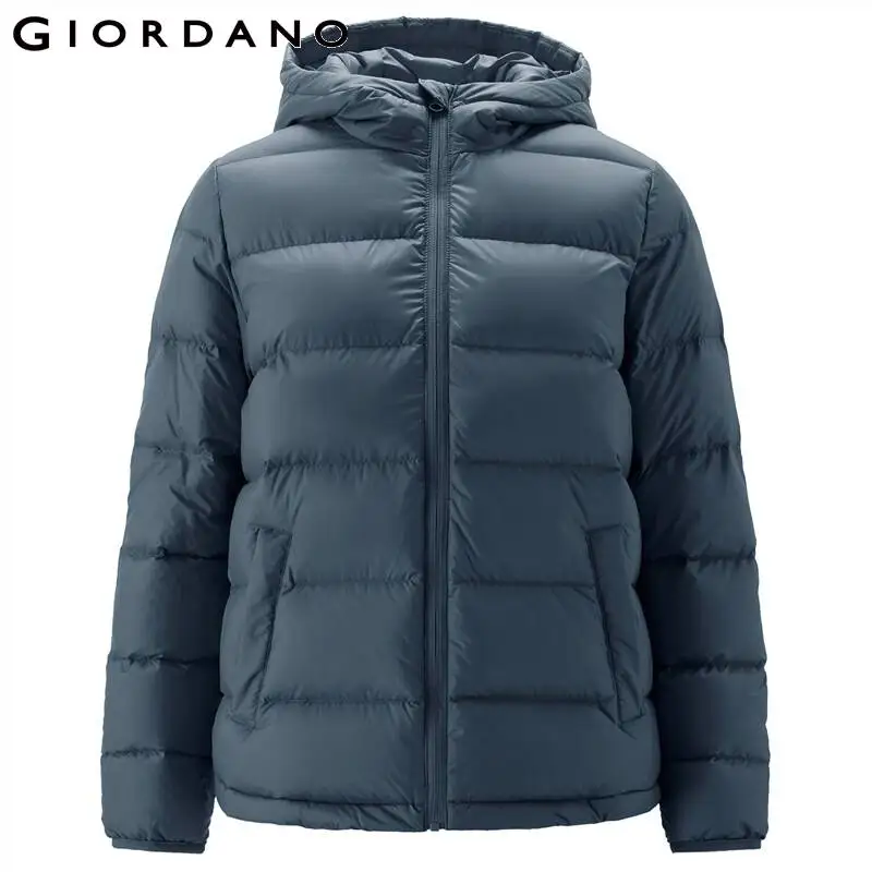 GIORDANO Women Down Jackets Waterproof 85% Duck Down Jackets Windproof Plain Color Machine Washable Casual Down Jackets 13372773