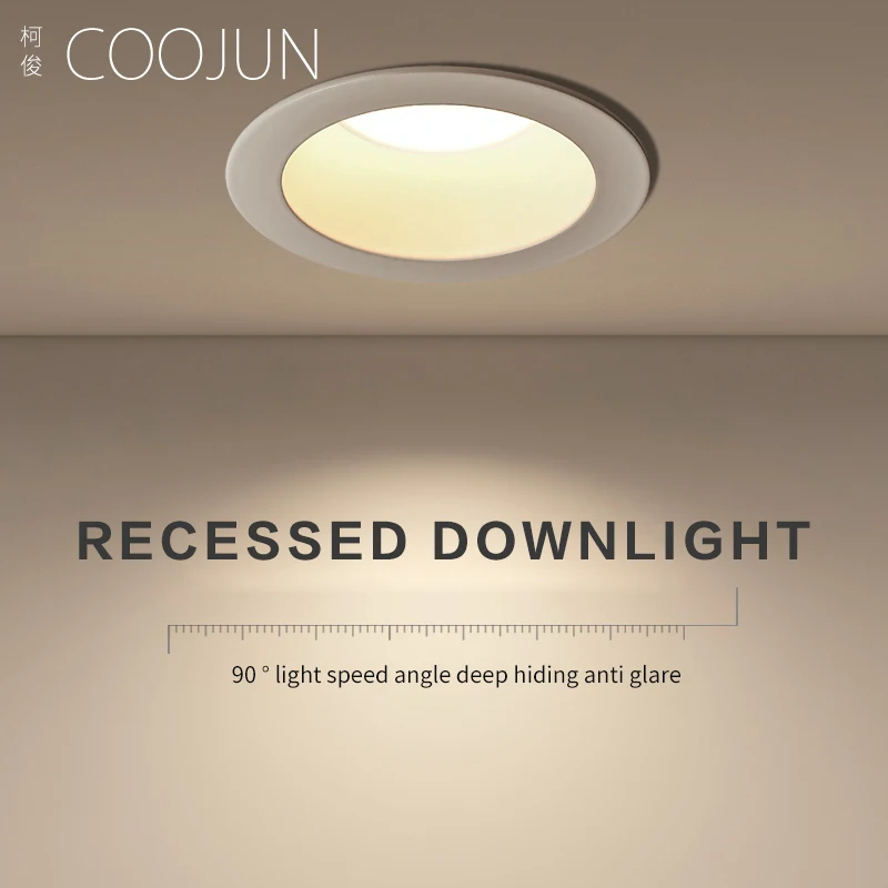 

COOJUN LED Embedded Downlight Home Ceiling Lamp Floodlight 90° Corridor Porch Living Room Anti-glare Wall Washer Spotlight