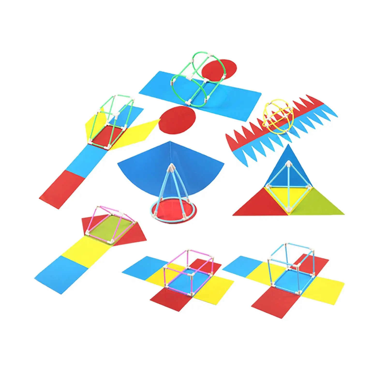 

8x Geometric Shapes Mathematics Teaching Aids Surface Area Learning Toys Teaching Material for Girls Children Boys Holiday Gifts