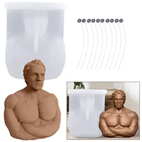 3d art body silicone candle mold diy aromatherapy soap candle mold muscular male figure casting mould for candles crafts making