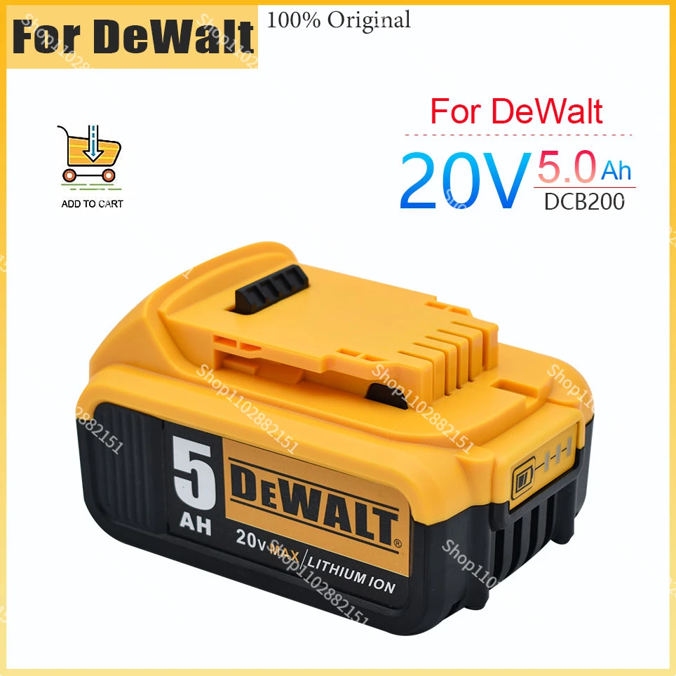 

5000mAh Dewalt 20V 5.0AH power tool battery for Dewalt DCB180 DCB181 DCB182 DCB201 DCB200 MAX power 18650 battery