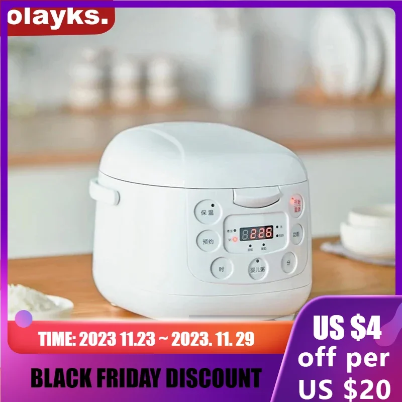 

Olayks Mini Rice Cooker 2L Capacity Rice Cooking Pot For 1-3 People Multi Cooker For Home Kitchen Dormitory Automatic Keep Warm
