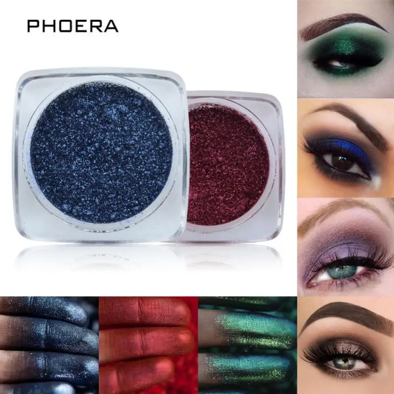 

PHOERA Eyeshadow Brilliant Shadows Eye Brightener Pallet Long-lasting Waterproof Cosmetics Shimmer Mono Eyeshadow Powder TSLM2