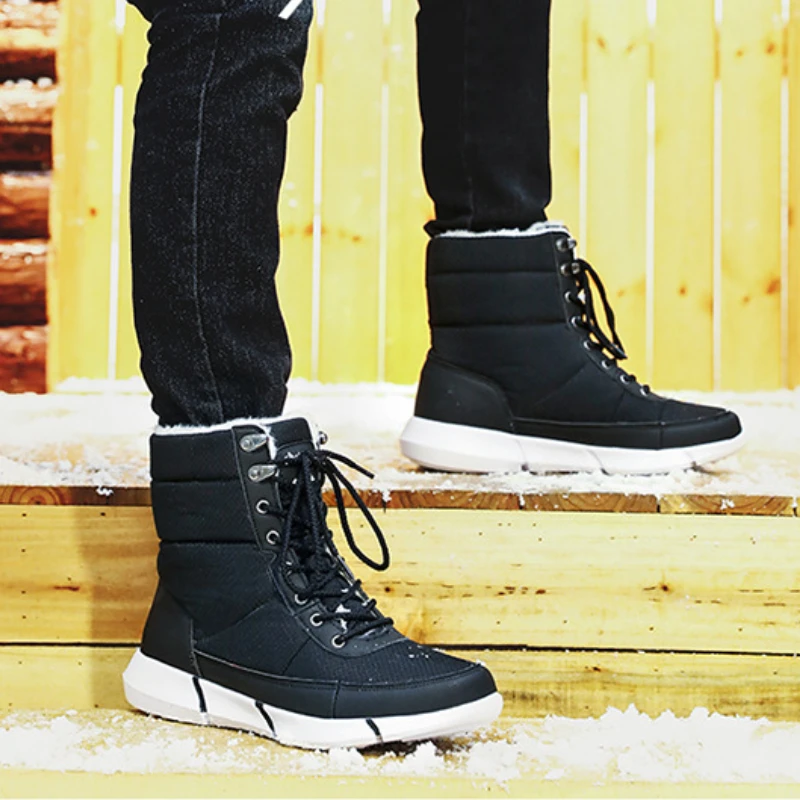 Snow Boots Women Winter High Top Waterproof Non-slip Outdoor Flats Boots Keep Warm Comfortable Large Size Cotton Shoes Couple