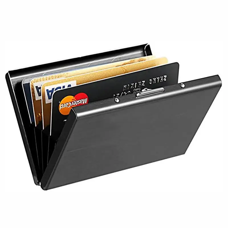 

RFID Blocking Card Holder Business Metal Credit Cards Protector Hard Case Aluminum Alloy Anti-magnetic Wallet Holder For Men