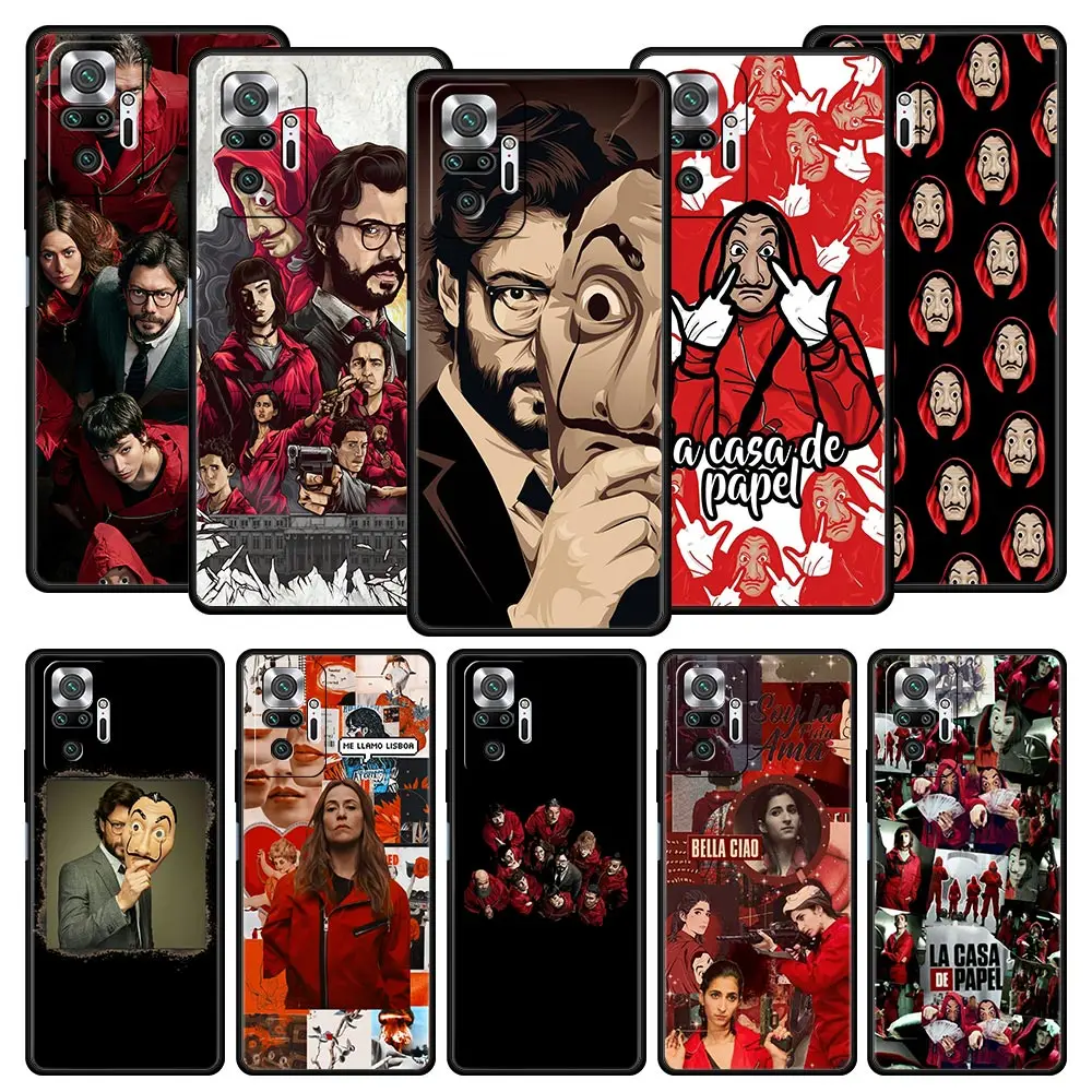

Spain TV Money Heist Phone Case For Xiaomi Redmi Note 10 11 9 8 Pro 10S 9S 7 8T 9T 9A 8A 9C K40 Gaming 11T 5G TPU Silicone Cover