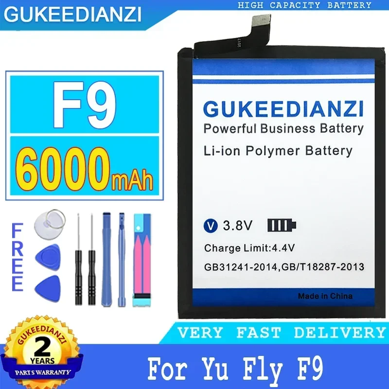 Сменный аккумулятор GUKEEDIANZI для Yu Fly F9 TY001/JKCW большой мощности с бесплатными