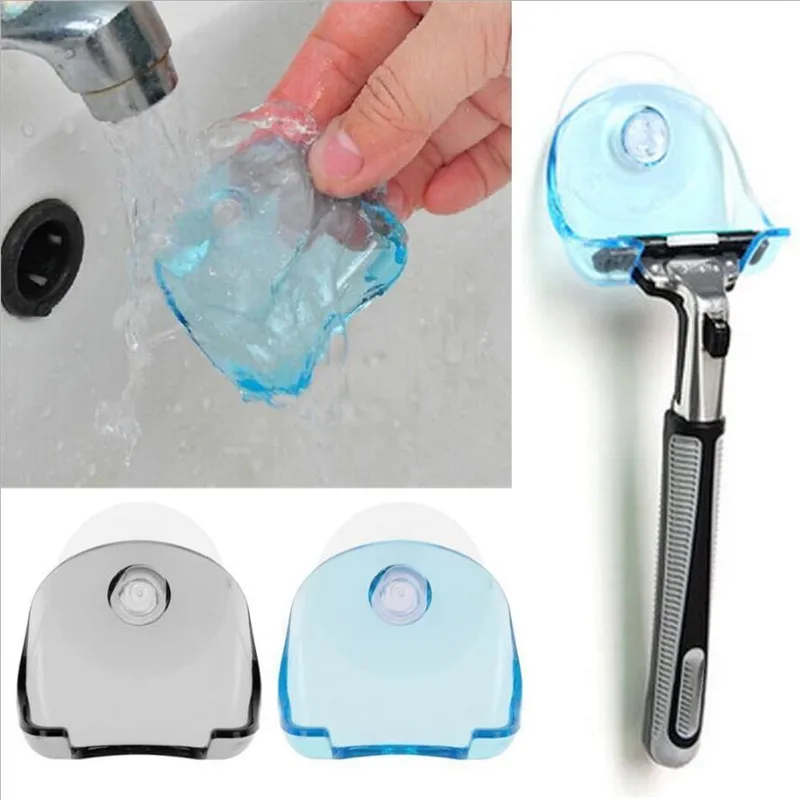 

Shaver Toothbrush Holder Washroom Wall Sucker Suction Cup Hook Razor Bathroom Plastic Blue Grey Shaver Holder