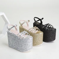 brand new ladies high platform sandals bling wedges high heels womens sandals 2022 party leisure shoes woman