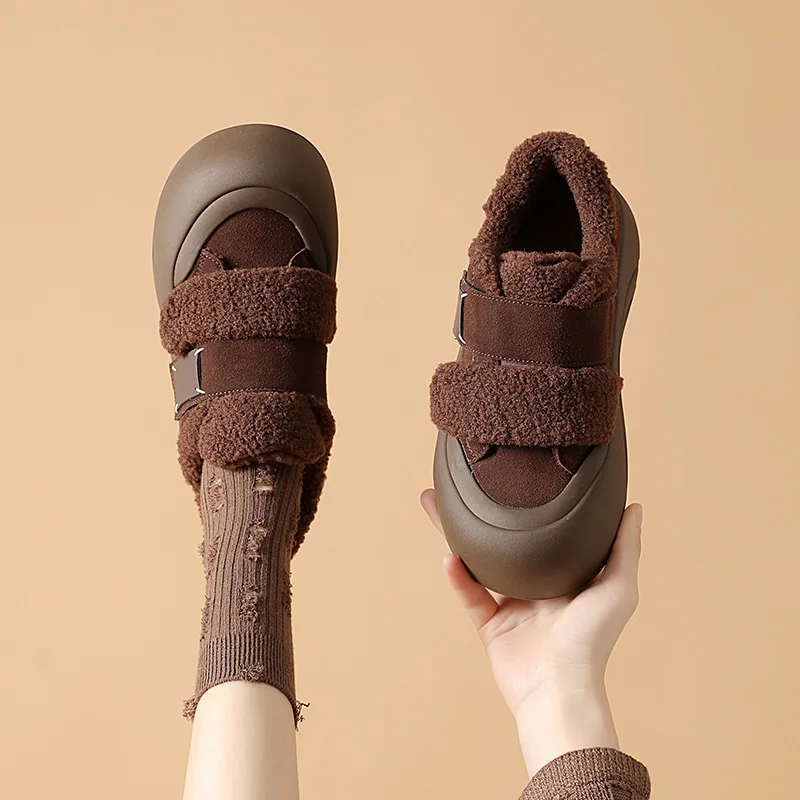 Толстая подошва с круглой головкой все на липучке бархатные утолщенные новинка