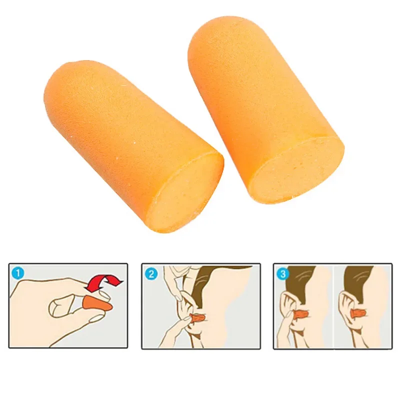 

10 пар, затычки для ушей из мягкой оранжевой пены