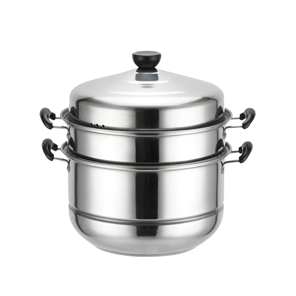 

Stainless Steel Three-layer Thick Steamer Multifunction Soup Steam Pot Universal Cooking Pots for Induction Cooker Gas Stove