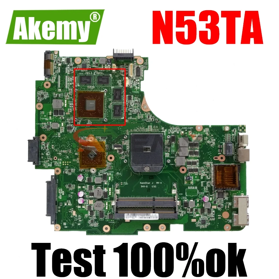 

AKEMY N53TA Laptop Motherboard For ASUS N53TA N53TK N53T N53 Original Mainboard 100%Test