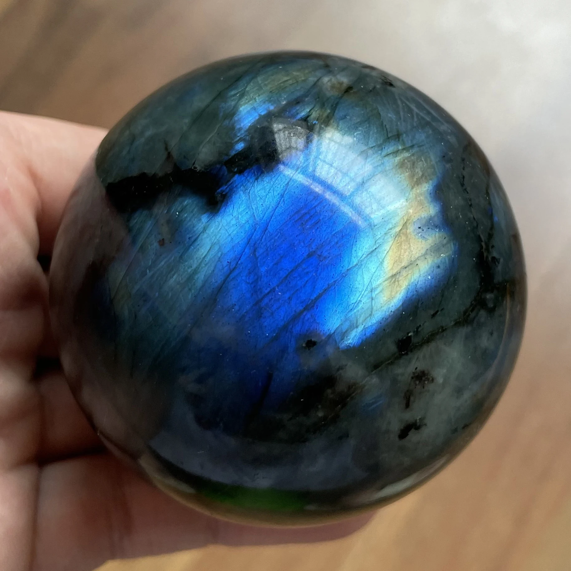 

461g Natural Stone Labradorite Rock Polished Crystal Ball Quartz Sphere Moonstone Feng Shui 2022 Decoration Gift Reiki Healing