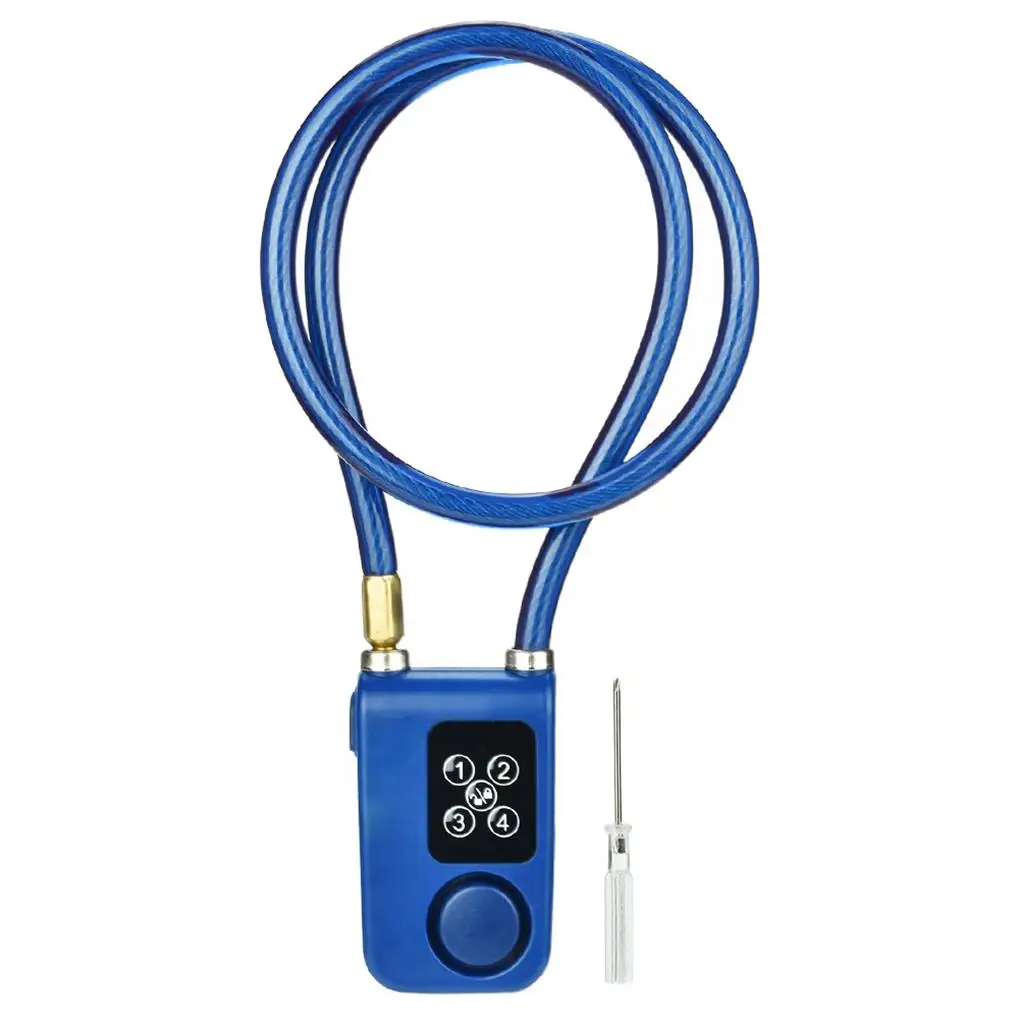 ABS Bike Combination Lock Reusable Battery Powered Alarms Padlock