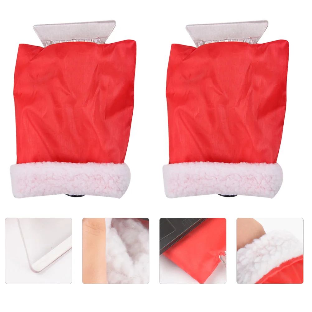 

2Pcs Car Mitten Snow Shovels Christmas Durable Sturdy Snow Defrosting Brush Snow Remover for Vehicle Car