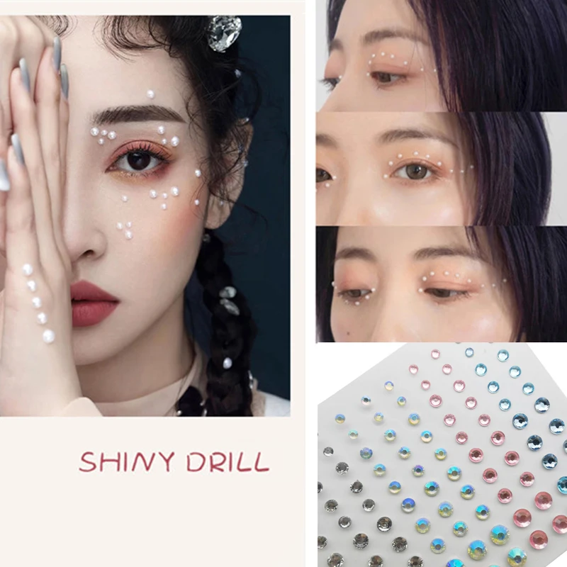 

Disposable Tattoo Stickers Body Face Jewelry Color Crystal Diamond DIY Eyes Face Body Waterproof Makeup Decorations Rhinestones