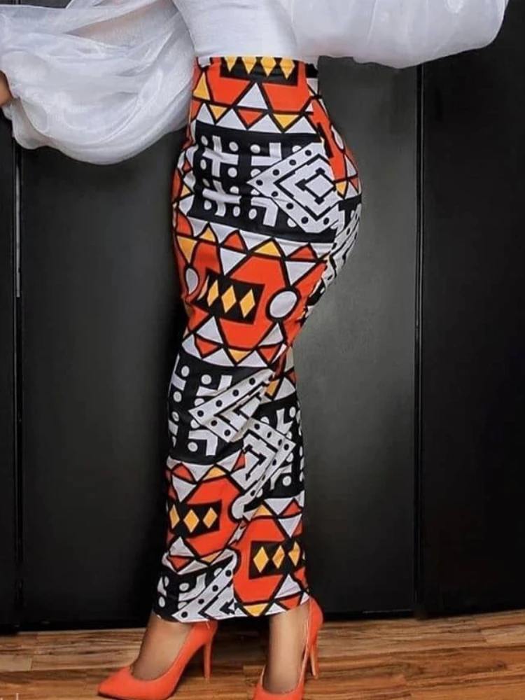 

Print Women for skirt High Waist Pencil Patern Maxi Long Wrap Skirts Bodycon Slim Fit Party Office Summer Spring Outfits 2022