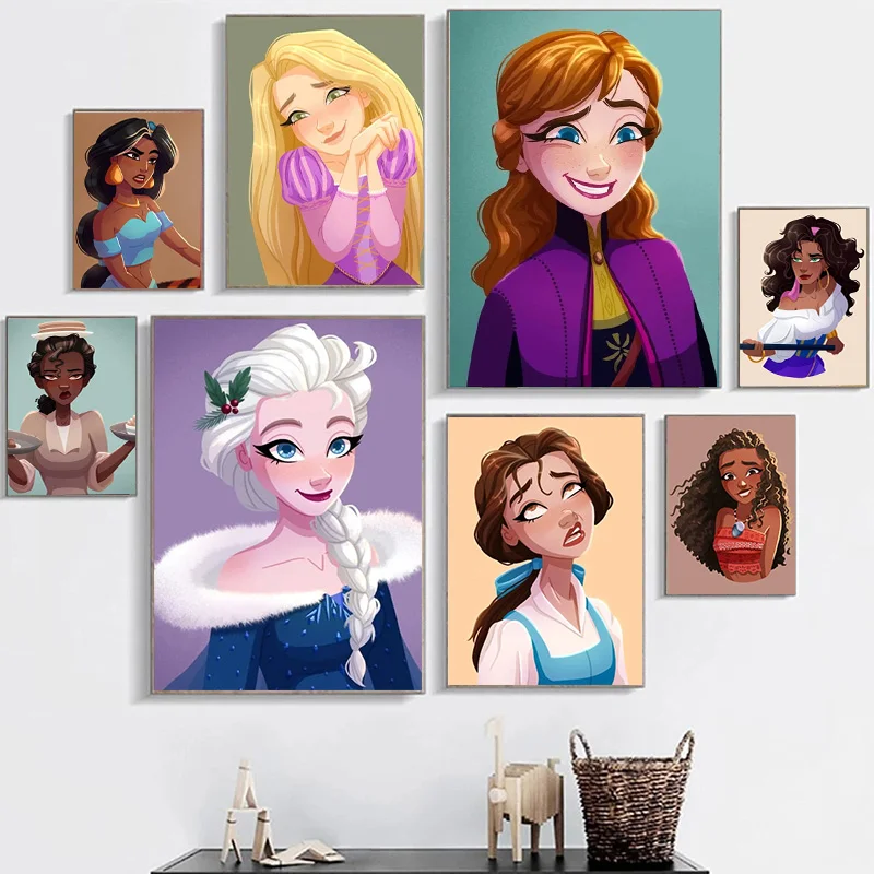 

Disney Принцесса Анна Эльза холст картина стены Искусство мультфильм смешные фото для детской спальни гостиной домашний декор