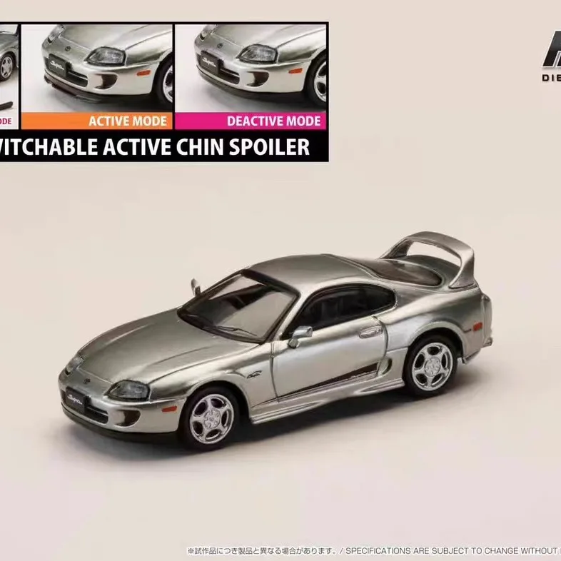 Фото Модель автомобиля Toyota SUPRA A80 статическая из сплава (JZA80), модель автомобиля из сплава под давлением, коллекционная декорация для взрослых, праздничная игрушка для мальчиков, 1/64 №5