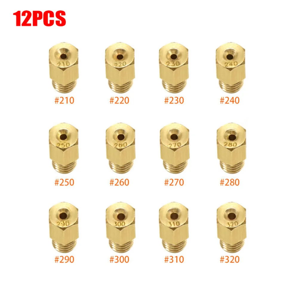 12pcs/Set Carburetor Main Jet For Mikuni VM TM Carb #210- #320 Jets Motorcycle Carburetor Main Jets Motorcycle Parts